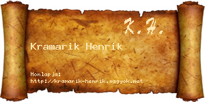 Kramarik Henrik névjegykártya